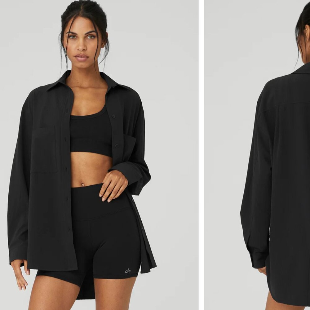 ALO Dreamscape Button Down Long Sleeve, size Small